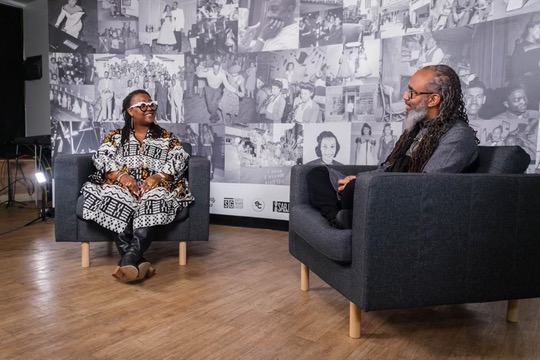 Heru TchaasAmen on the set of The Day with Trae Show